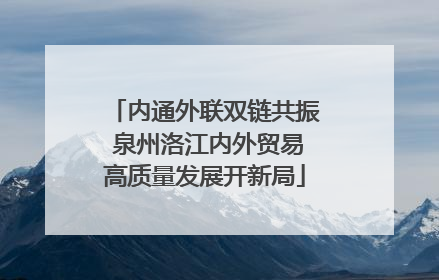 内通外联双链共振 泉州洛江内外贸易高质量发展开新局