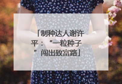 制种达人谢许平：“一粒种子”闯出致富路