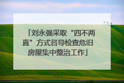 刘永强采取“四不两直”方式督导检查危旧房屋集中整治工作