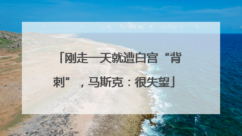 刚走一天就遭白宫“背刺”，马斯克：很失望