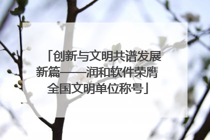 创新与文明共谱发展新篇——润和软件荣膺全国文明单位称号