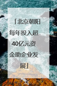 北京朝阳每年投入超40亿元资金助企业发展