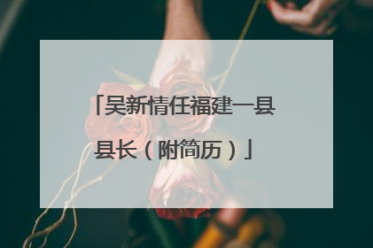吴新情任福建一县县长（附简历）