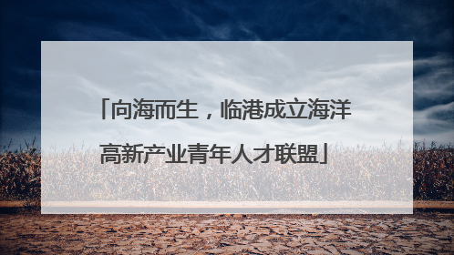 向海而生，临港成立海洋高新产业青年人才联盟