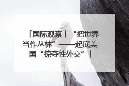 国际观察丨“把世界当作丛林”——起底美国“掠夺性外交”