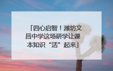 四心启智！潍坊文昌中学这场研学让课本知识“活”起来