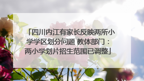 四川内江有家长反映两所小学学区划分问题 教体部门：两小学划片招生范围已调整