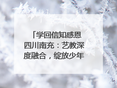 学回信知感恩 四川南充：艺教深度融合，绽放少年儿童风采｜您牵挂的四川