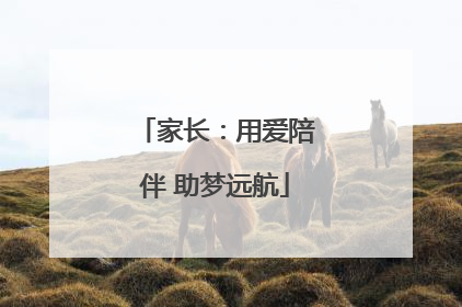 家长：用爱陪伴 助梦远航
