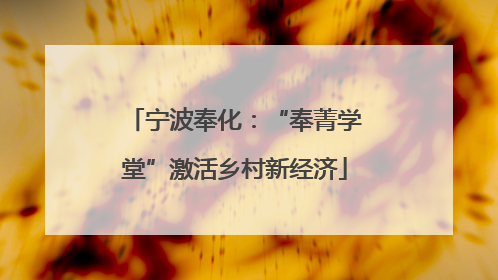 宁波奉化：“奉菁学堂”激活乡村新经济
