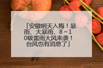 安徽明天入梅！暴雨、大暴雨、8～10级雷雨大风来袭！台风也有消息了