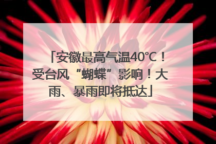 安徽最高气温40℃！受台风“蝴蝶”影响！大雨、暴雨即将抵达