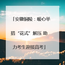 安徽铜陵：暖心举措“花式”解压 助力考生迎接高考