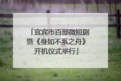 宜宾市百部微短剧暨《身如不系之舟》开机仪式举行