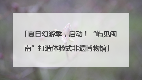 夏日幻游季，启动！“屿见闽南”打造体验式非遗博物馆