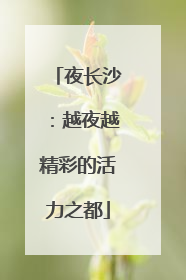 夜长沙：越夜越精彩的活力之都