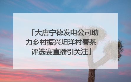 大唐宁德发电公司助力乡村振兴坦洋村春茶评选赛直播引关注
