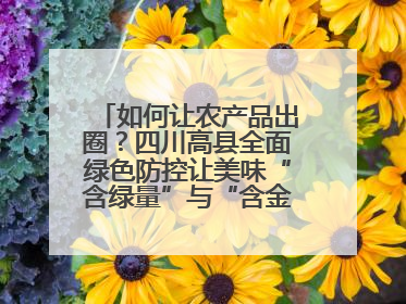 如何让农产品出圈？四川高县全面绿色防控让美味“含绿量”与“含金量”双提升