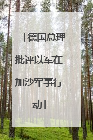 德国总理批评以军在加沙军事行动