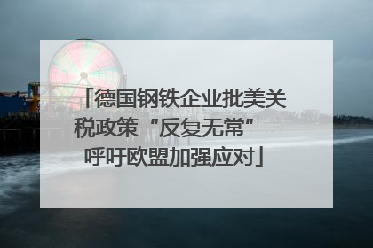 德国钢铁企业批美关税政策“反复无常” 呼吁欧盟加强应对