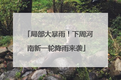 局部大暴雨！下周河南新一轮降雨来袭