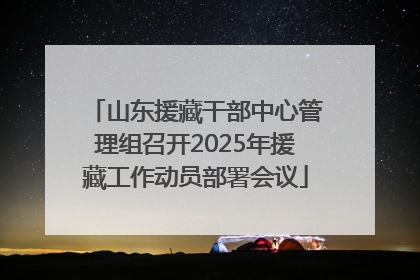 山东援藏干部中心管理组召开2025年援藏工作动员部署会议