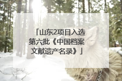 山东2项目入选第六批《中国档案文献遗产名录》