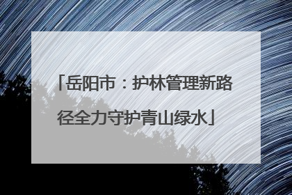 岳阳市：护林管理新路径全力守护青山绿水