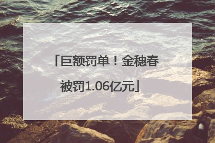巨额罚单！金穗春被罚1.06亿元