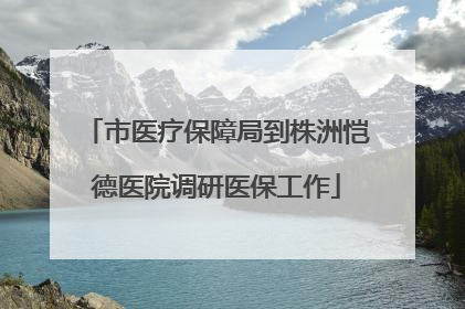 市医疗保障局到株洲恺德医院调研医保工作