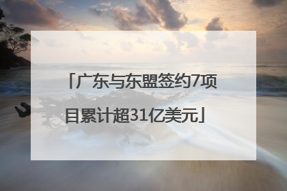 广东与东盟签约7项目累计超31亿美元