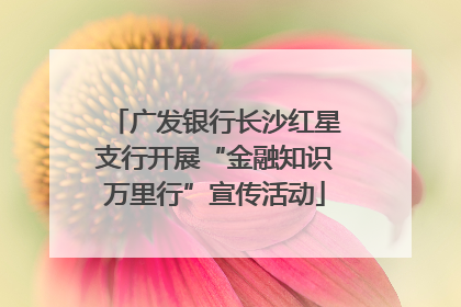 广发银行长沙红星支行开展“金融知识万里行”宣传活动
