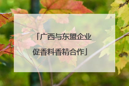 广西与东盟企业促香料香精合作