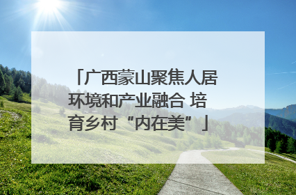广西蒙山聚焦人居环境和产业融合 培育乡村“内在美”