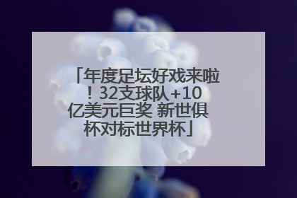 年度足坛好戏来啦！32支球队+10亿美元巨奖 新世俱杯对标世界杯