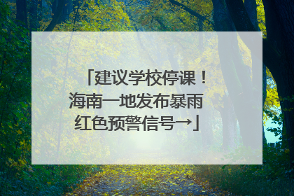 建议学校停课！海南一地发布暴雨红色预警信号→