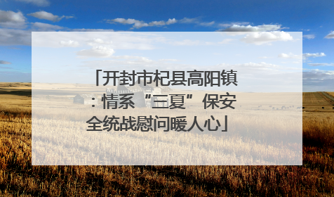 开封市杞县高阳镇：情系“三夏”保安全统战慰问暖人心