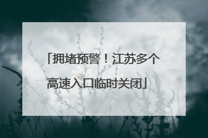 拥堵预警！江苏多个高速入口临时关闭