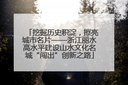 挖掘历史积淀，擦亮城市名片——浙江丽水高水平建设山水文化名城“闯出”创新之路
