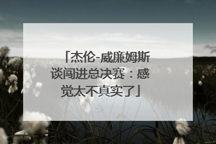 杰伦-威廉姆斯谈闯进总决赛：感觉太不真实了
