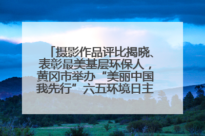 摄影作品评比揭晓、表彰最美基层环保人，黄冈市举办“美丽中国我先行”六五环境日主题宣传活动