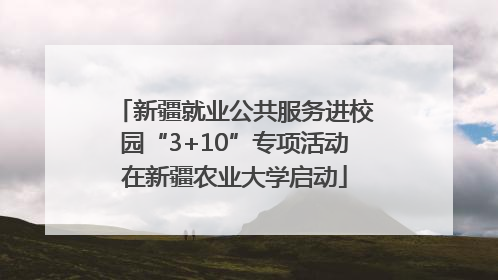 新疆就业公共服务进校园“3+10”专项活动在新疆农业大学启动