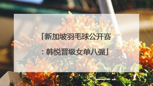 新加坡羽毛球公开赛：韩悦晋级女单八强