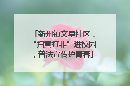 新州镇文星社区：“扫黄打非”进校园，普法宣传护青春