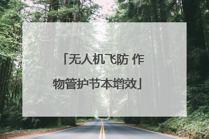 无人机飞防 作物管护节本增效