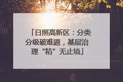 日照高新区：分类分级破难题，基层治理“精”无止境