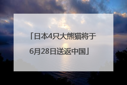 日本4只大熊猫将于6月28日送返中国