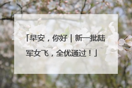 早安，你好｜新一批陆军女飞，全优通过！