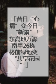 昔日“心病”变今日“新景”！东高地万源南里26栋楼前绿地变“共享花园”