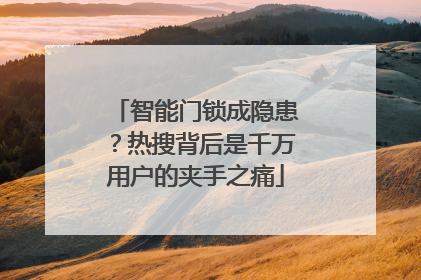 智能门锁成隐患？热搜背后是千万用户的夹手之痛